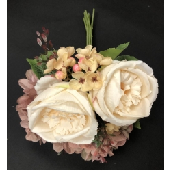 Peony/Hydrangea Bouquet Champagne 12"